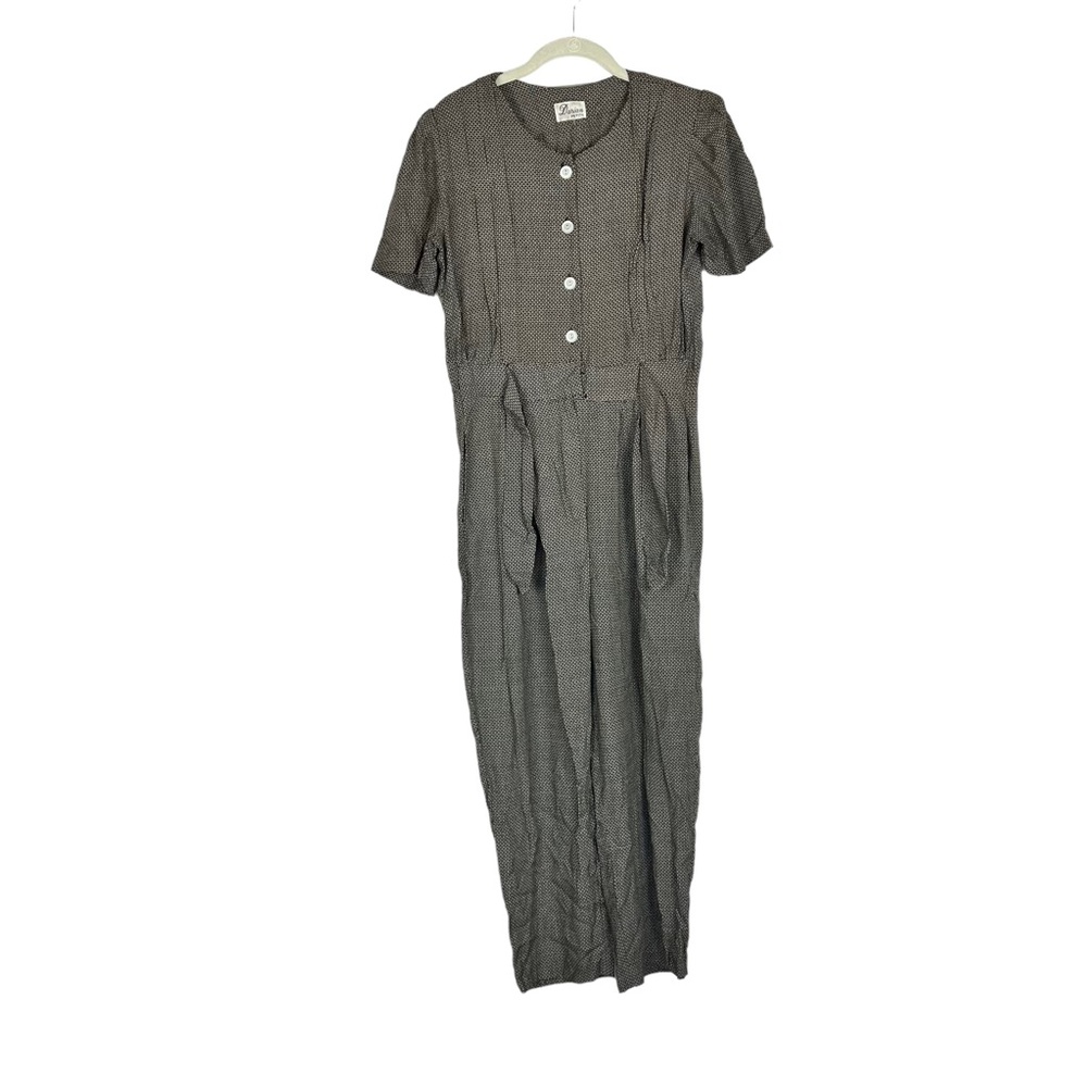 Vintage Darian Petite women’s 90s patterned tie front jumpsuit SZ‎ S